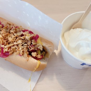 IKEA Bistro/Exit Cafe - Veggie dog and yogurt cone - Hot Dogs Near Me - Costa Mesa, California