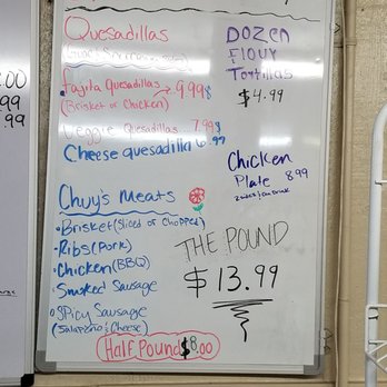 Chuy's Bar B Q - Menu - Barbeque Near Me - Weatherford, Texas Chuy's Bar B Q - Menu - Barbeque Near Me - Weatherford, Texas