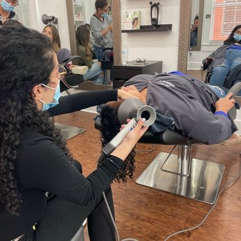 The Curl Whisperer - During the drying process - Hair Stylists Near Me - Miami, Florida