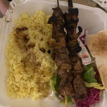 Mediterranean Turkish Cuisine - (2) Skewers lamb kebab dinner. - Middle Eastern Near Me - Framingham, Massachusetts