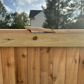 Paramount Fencing - Example of finishing trim that wasn't completed - Fences & Gates Near Me - Collegeville, Pennsylvania Paramount Fencing - Example of finishing trim that wasn't completed - Fences & Gates Near Me - Collegeville, Pennsylvania