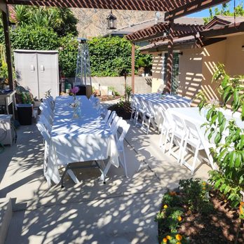 Cricket Party Services - Backyard reception with cushioned chairs - Party Equipment Rentals Near Me - Alhambra, California