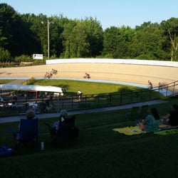 International Velodrome at Bloomer Park - Biker cooling down..whew