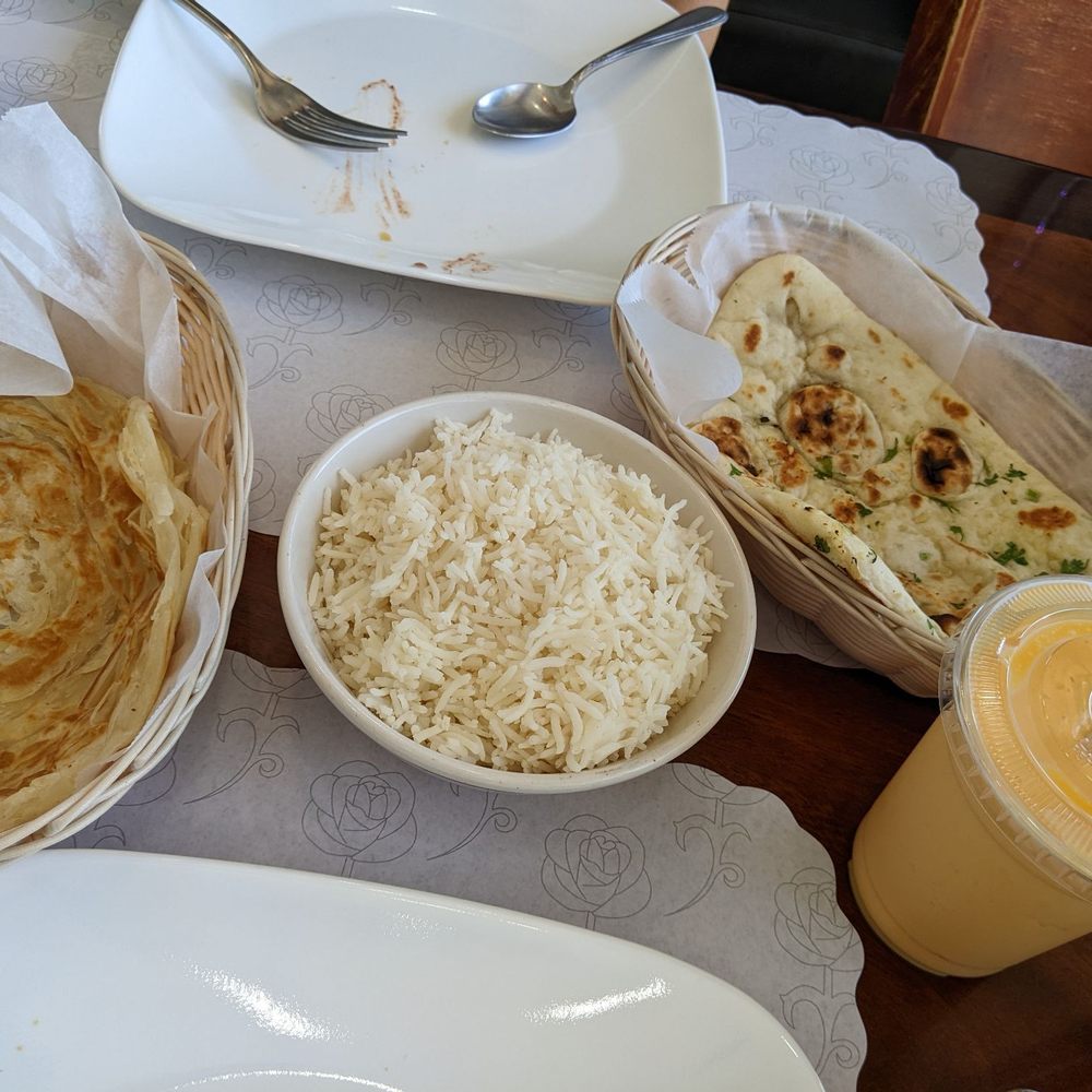 RRR Biryanis - Paratha, rice, garlic naan, and a mango lassi - Indian Near Me - Mountain View, California