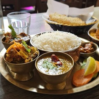 Aama's  Kitchen - Tali , papadum . naan . chicken tikka masala , and masala chai - Himalayan/Nepalese Near Me - Hayward, California