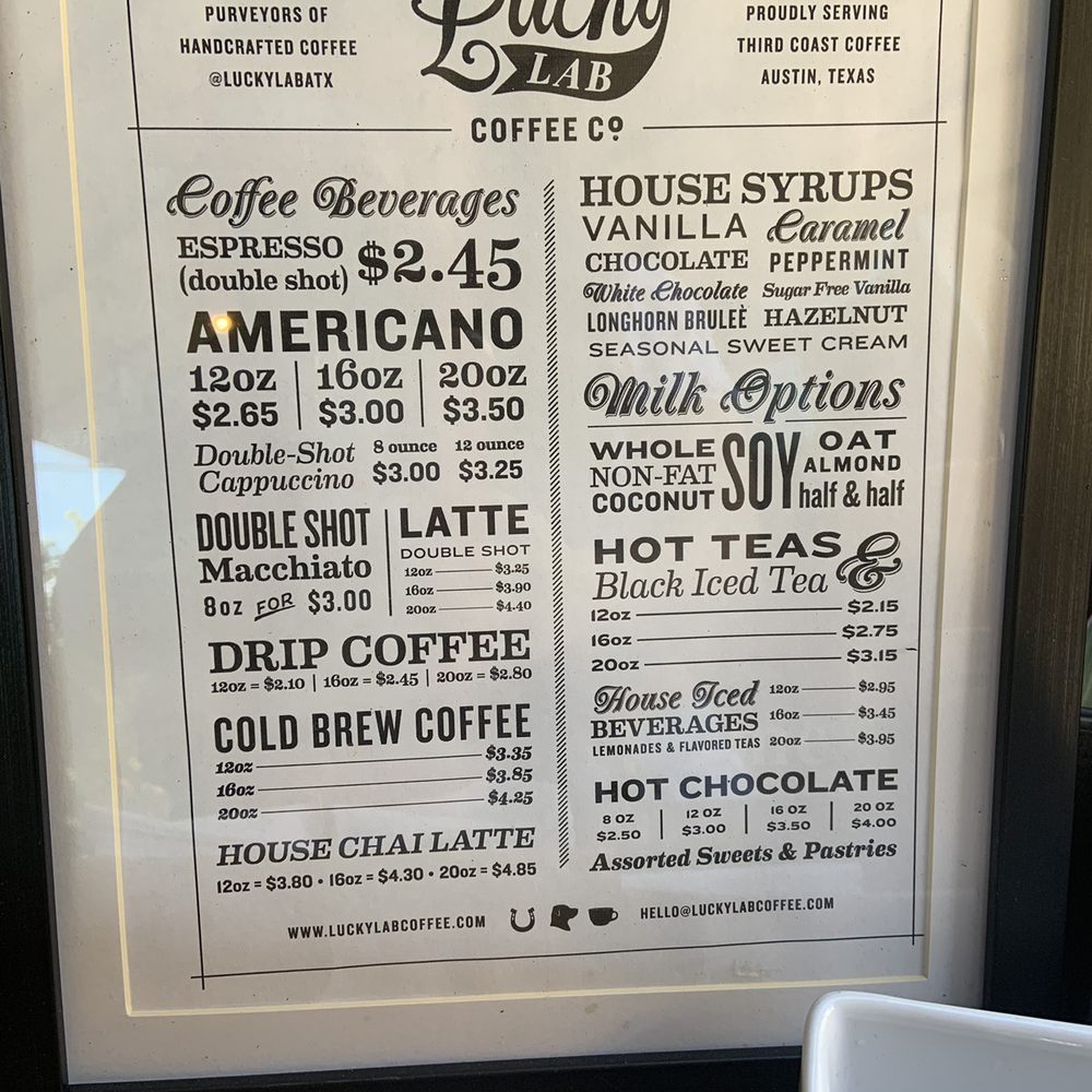 Lucky Lab Coffee - Menu - Desserts Near Me - Austin, Texas Lucky Lab Coffee - Menu - Desserts Near Me - Austin, Texas