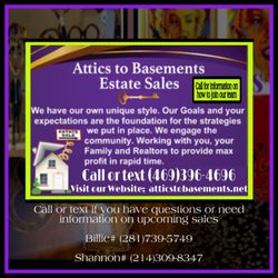 Attics To Basements Estate Sales - Need a sale contact us.