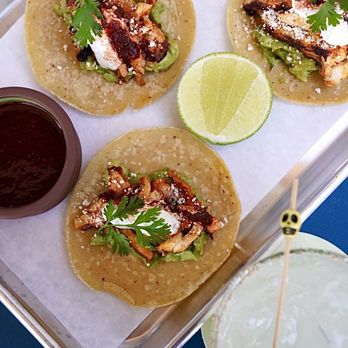 eLTacobar - CHICKEN ASADO: guac, crema, cojita cheese, roja - Mexican Near Me - Sag Harbor, New York