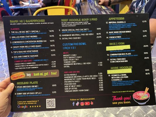 Menu photo 2 Pho You & Mi Las Vegas, NV Menu photo 2 Pho You & Mi Las Vegas, NV