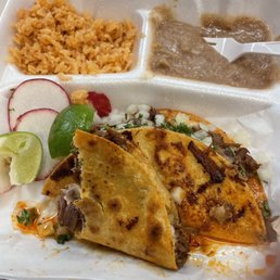 a tray of mexican food