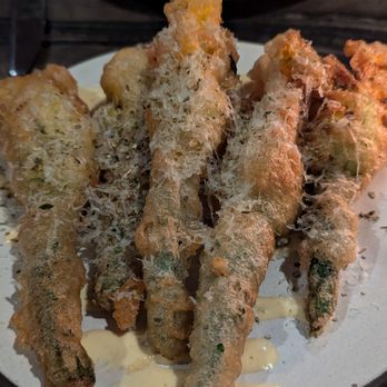 Dixboro Project - I always get stuffed squash blossoms when they are on the menu. These were stuffed with ricotta and served with lemon aioli. - Breakfast & Brunch Near Me - Ann Arbor, Michigan Dixboro Project - I always get stuffed squash blossoms when they are on the menu. These were stuffed with ricotta and served with lemon aioli. - Breakfast & Brunch Near Me - Ann Arbor, Michigan