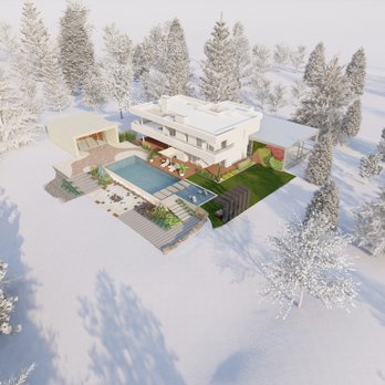 MOD - Scapes - an aerial view of a house in the snow - Landscape Architects or Designers Near Me - Greenwood, Indiana MOD - Scapes - an aerial view of a house in the snow - Landscape Architects or Designers Near Me - Greenwood, Indiana