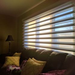 Image Custom Blinds - Hunter Douglas Pirouette the ultimate in style and function. 30 x 60 $427 Installed