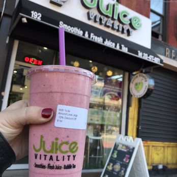 Juice Vitality - Almond love - sub banana for strawberry - Juice Bars & Smoothies Near Me - New York, New York Juice Vitality - Almond love - sub banana for strawberry - Juice Bars & Smoothies Near Me - New York, New York
