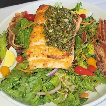 Coco Palm Restaurant - South Beach Salmon Salad with Bacon - Cuban Near Me - Pomona, California
