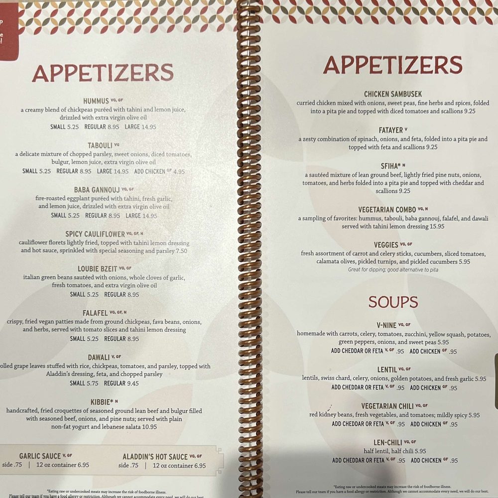 Aladdin's Eatery - Menu - Middle Eastern Near Me - Cranberry Township, Pennsylvania Aladdin's Eatery - Menu - Middle Eastern Near Me - Cranberry Township, Pennsylvania