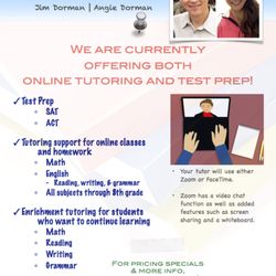 Educational Resources - Covid-19 Status: We are still operating by working with students remotely!
