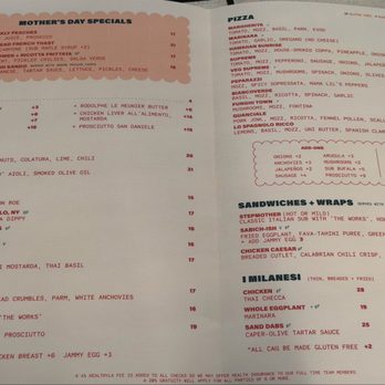 Cosetta - Mother's Day menu - Italian Near Me - Santa Monica, California
