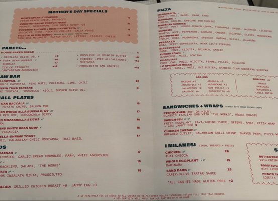 Menu photo 1 Cosetta Santa Monica, CA