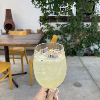 Madre - The amazing drink the server made! Fresh lavender from their garden! So delicious and refreshing! - Mexican Near Me - Ensenada, BCN