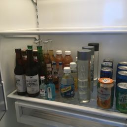 Drinks in the fridge-this was the mini bar Drinks in the fridge-this was the mini bar