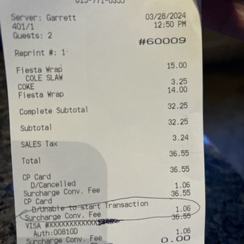 Jonathan's Grille - New 3% surcharge for using credit card at Jonathan's Grille. First time I saw this I was visiting San Francisco. TN turning into California - American Near Me - Franklin, Tennessee Jonathan's Grille - New 3% surcharge for using credit card at Jonathan's Grille. First time I saw this I was visiting San Francisco. TN turning into California - American Near Me - Franklin, Tennessee