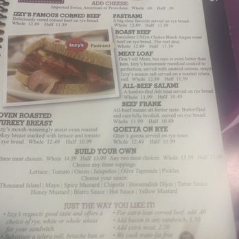 Izzy's - Their menu - Sandwiches Near Me - Cincinnati, Ohio