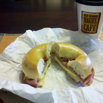 The Bagel Factory - Ultimate Meat Lovers Bagel and medium cafe mocha - Coffee & Tea Near Me - Norman, Oklahoma