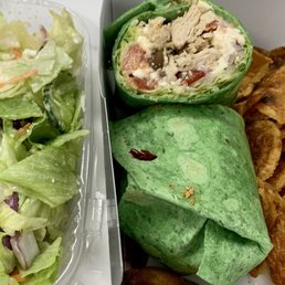Greek salad and Greek Chicken wrap Greek salad and Greek Chicken wrap
