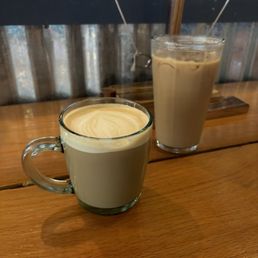 Hot 12oz Lazy Afternoons latte Iced 16oz Campfire latte