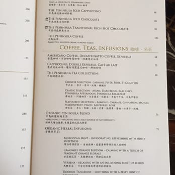 The Lobby - Menu for afternoon tea - Coffee & Tea Near Me - Hong Kong, HK