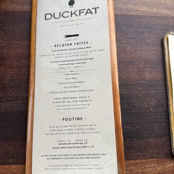 Duckfat - Menu - New American Near Me - Portland, Maine