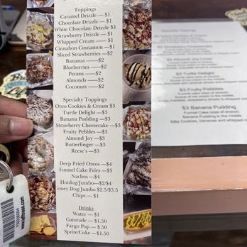 Funnel Cake Spot - a hand holding a menu - Desserts Near Me - Jacksonville, Florida
