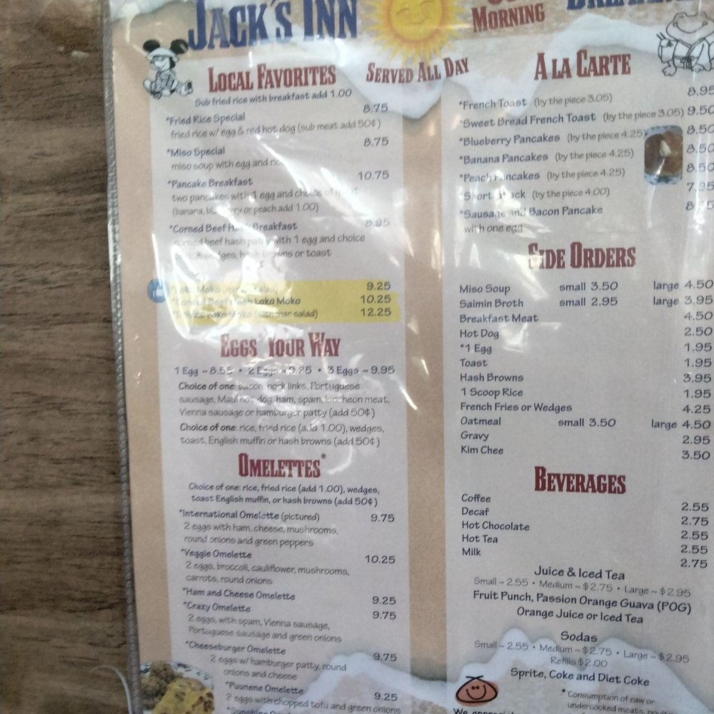 Jack's Inn - 12/20/22 - Breakfast & Brunch Near Me - Kahului, Hawaii