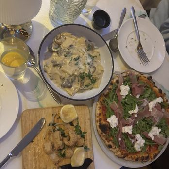 Valdari NYC - Funghi pappadelle and prosciutto & ricotta pizza - Italian Near Me - New York, New York Valdari NYC - Funghi pappadelle and prosciutto & ricotta pizza - Italian Near Me - New York, New York