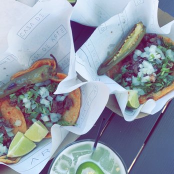 Casa De Arte - Al pastor, steak tacos, jalapeño and lime margs! All very tasty! Will definitely be going back to try more ! - Lounges Near Me - Peoria, Illinois