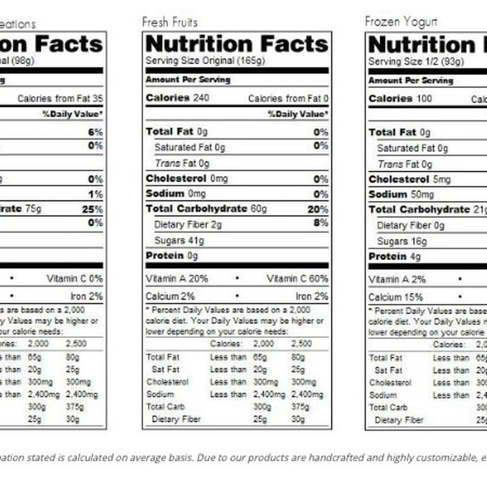 Chill Bubble Tea - Nutrition Facts: Classic & Creations, Fresh Fruits, and Frozen Yogurt.  (Based on average, not exact.) - Bubble Tea Near Me - Schaumburg, Illinois