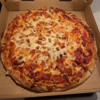 Big O's Pizza - Sausage pineapple and cheese about $16 medium sized thick crust - Pizza Near Me - Volcano, Hawaii