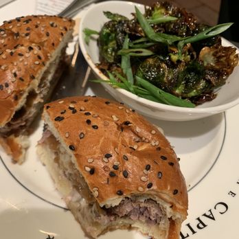 The Capital Burger - Capital burger with kung pao brussel sprouts - Burgers Near Me - Reston, Virginia The Capital Burger - Capital burger with kung pao brussel sprouts - Burgers Near Me - Reston, Virginia