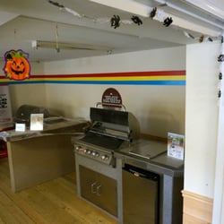 Best In Backyards - Outdoor kitchen island displays decorated for Halloween!