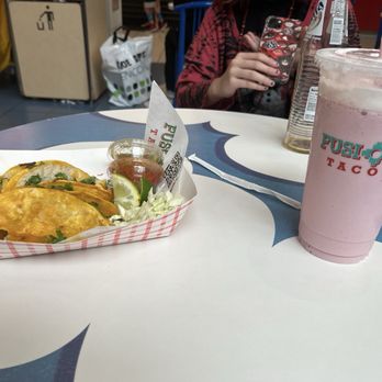 Fusion Tacos - Chicken Tacos, strawberry smoothie - Tacos Near Me - Albuquerque, New Mexico