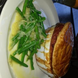 New Inn - Fish pie with a side of green beans pan fried with shallots