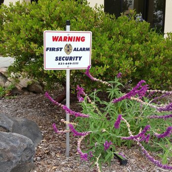 First Alarm - Make sure you have yard signs and stickers posted around your property. Need some? Call us at 831-649-1111. We'll be happy to deliver! - Security Systems Near Me - Monterey, California First Alarm - Make sure you have yard signs and stickers posted around your property. Need some? Call us at 831-649-1111. We'll be happy to deliver! - Security Systems Near Me - Monterey, California
