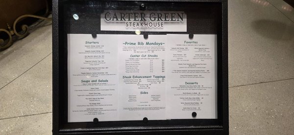Menu photo 5 Carter Green Steakhouse Gulfport, MS Menu photo 5 Carter Green Steakhouse Gulfport, MS