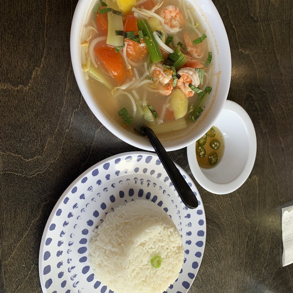 Daleng Restaurant - Sweet and sour soup with shrimp cones with steamed rice and spicy fish sauce. - Thai Near Me - Philadelphia, Pennsylvania Daleng Restaurant - Sweet and sour soup with shrimp cones with steamed rice and spicy fish sauce. - Thai Near Me - Philadelphia, Pennsylvania
