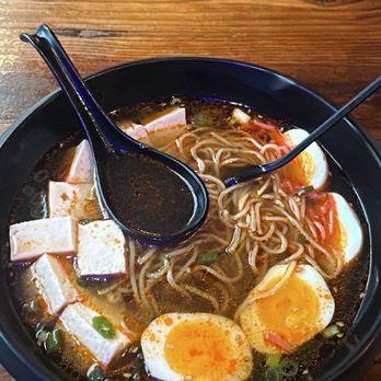 Gu Ramen Taps & Tapas - Spicy Shoyu Ramen with Tofu and Egg mild - Ramen Near Me - Long Beach, California Gu Ramen Taps & Tapas - Spicy Shoyu Ramen with Tofu and Egg mild - Ramen Near Me - Long Beach, California