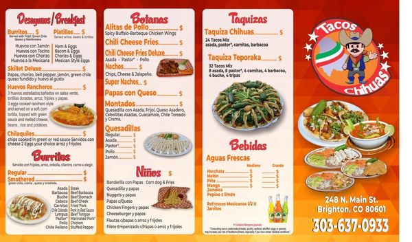 Menu photo 1 Tacos Chihuas Brighton, CO