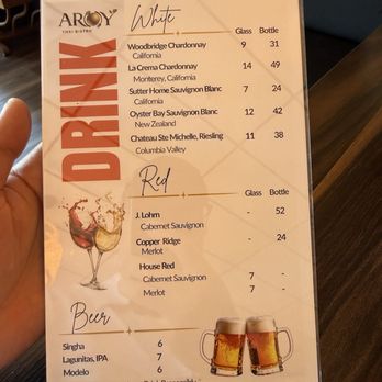 Aroy Thai Bistro - Drink menu - Thai Near Me - Hercules, California