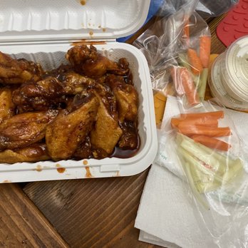 Twisted Wings - 12 Piece Wings with Thai chile bbq sauce. Lots of sauce, a touch too sweet w a bit of a kick. Wings were solid - Chicken Wings Near Me - Brooklyn, New York