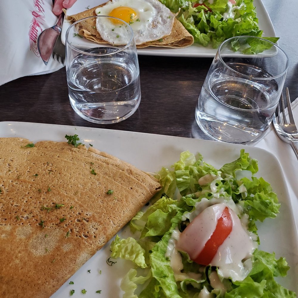 Savory egg & cheese crepe and chicken & cheese crepe!